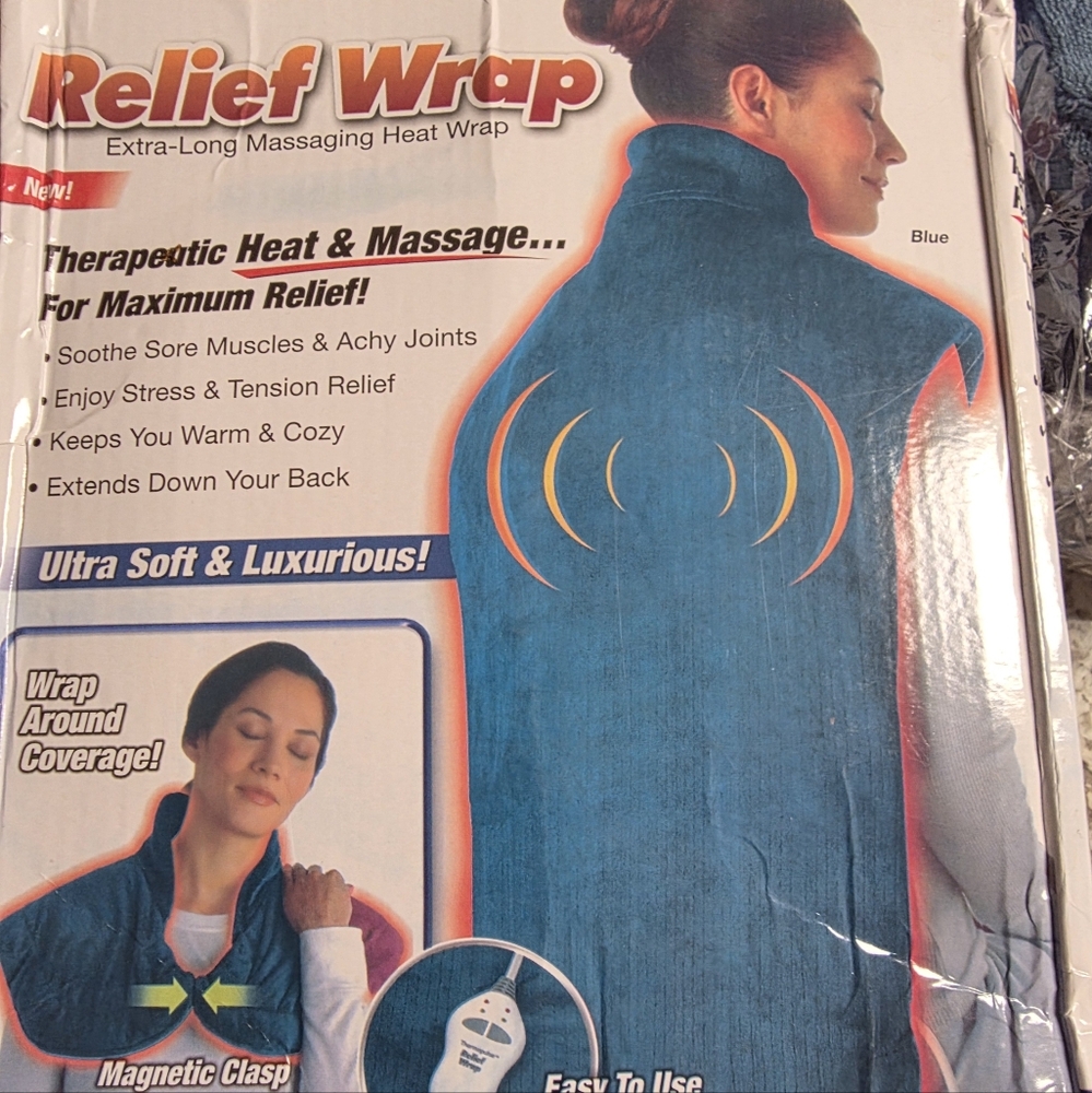 Ontel Thermapulse Relief Wrap Extra Long Heat Wrap Blue